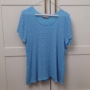 Croft & Barrow Large blue summer spring stretchy soft top short sleeve